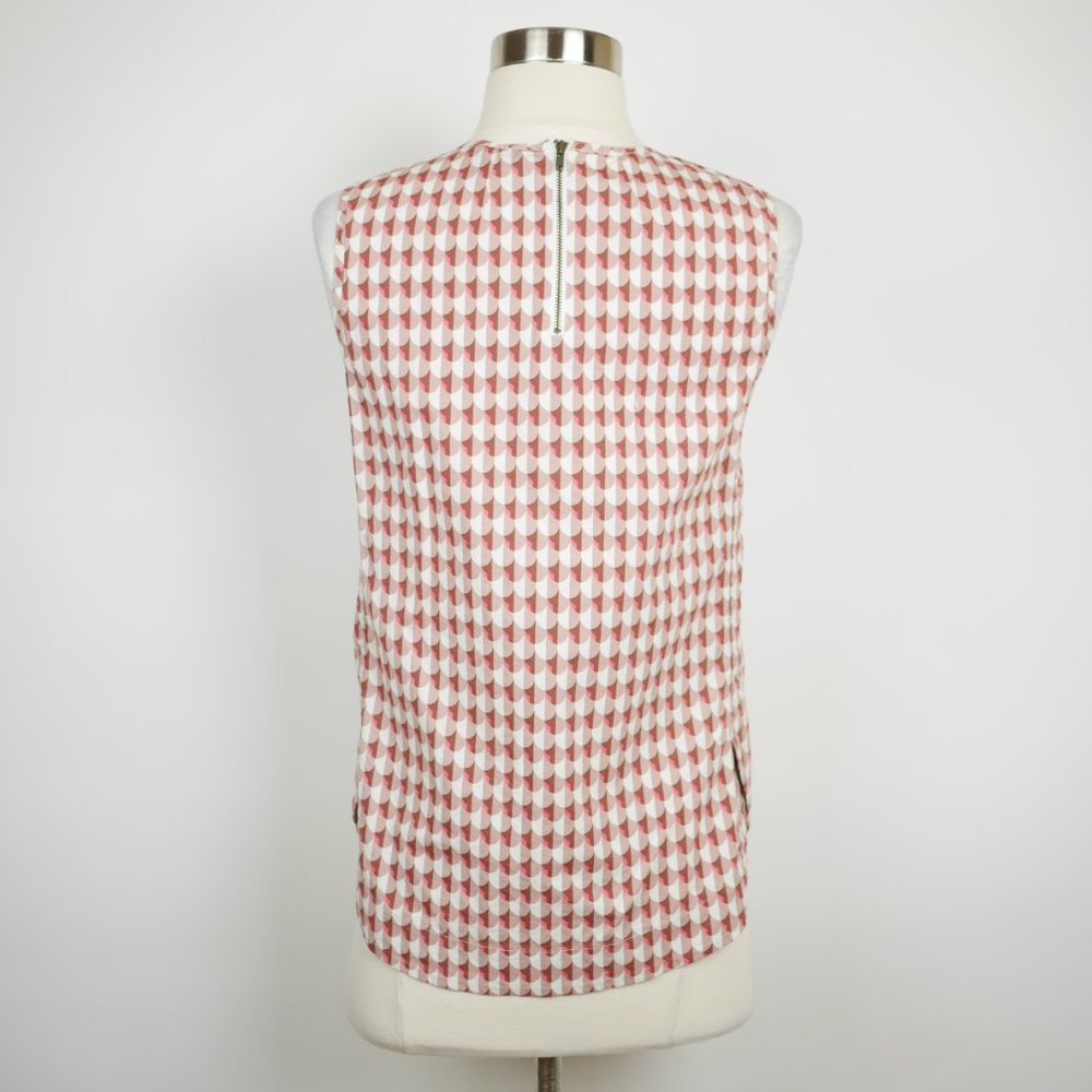 J.CREW Brown pink geometric sleeveless blouse - Picture 5 of 9